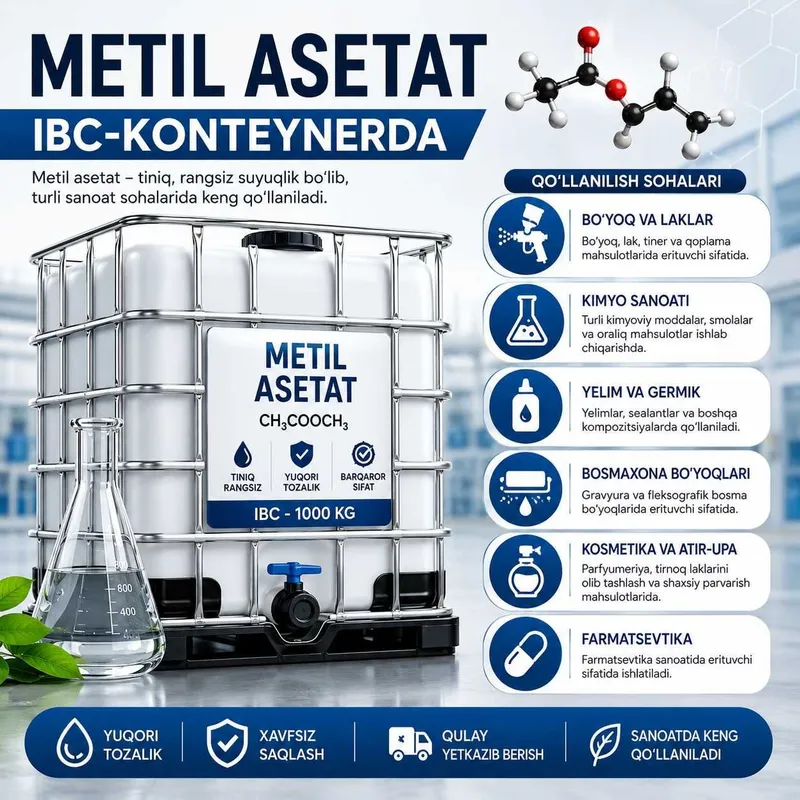 Этилацетат 99.89% Иран - Etil asetat (Navoi Kimya Sepehr Korxonasi)