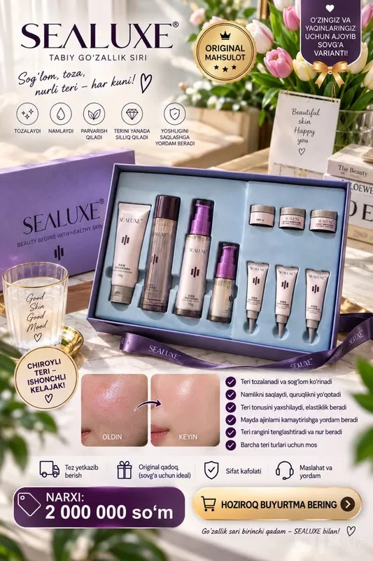 Shvetsariya brendi-SEALUXE dan yuz uchun premium nabor! 1 Shvetsariya brendi-SEALUXE dan yuz uchun premium nabor! 1