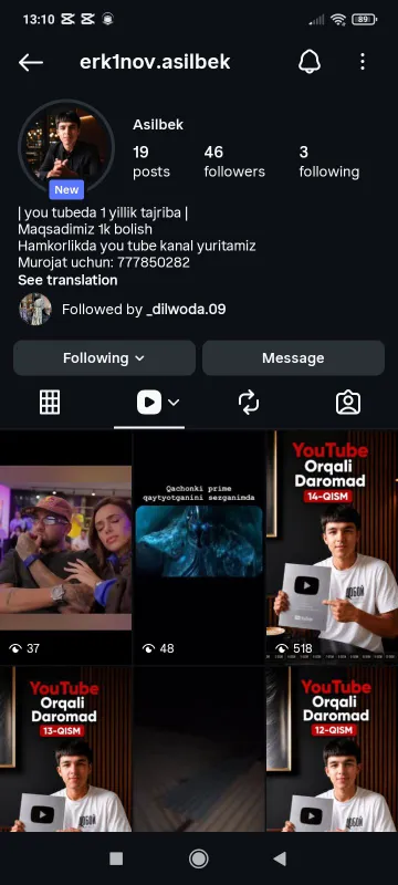 intagram akaunt sotiladi