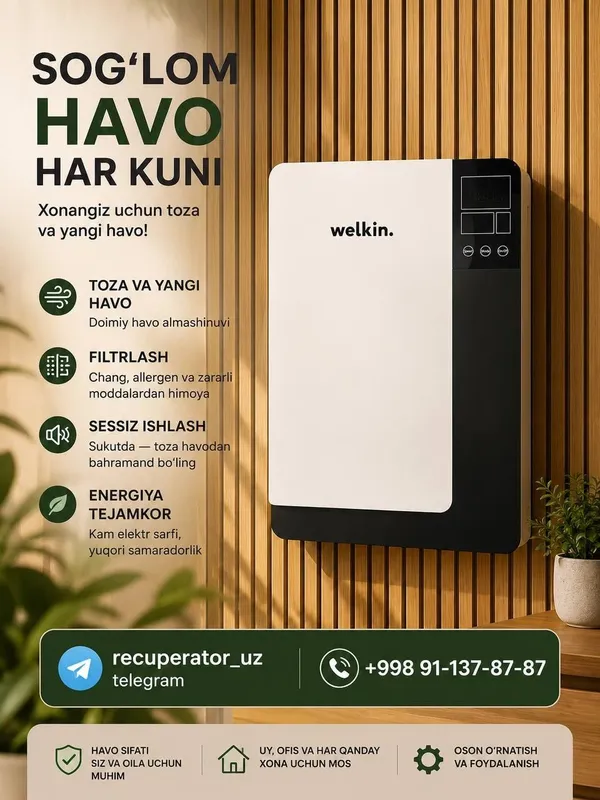 Welkin Ventus havo rekuperatori Welkin Ventus havo rekuperatori