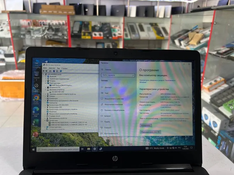 HP office noutbuk AMD A9-9425 Radeon 8/128 ssd holati ideal — фото 5