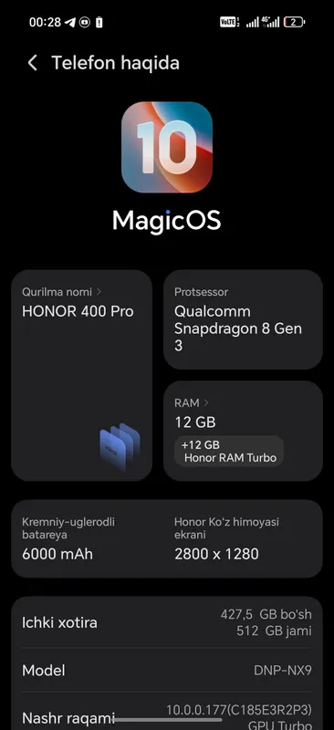 Honor 400 pro 5G 12+12/512 — фото 1