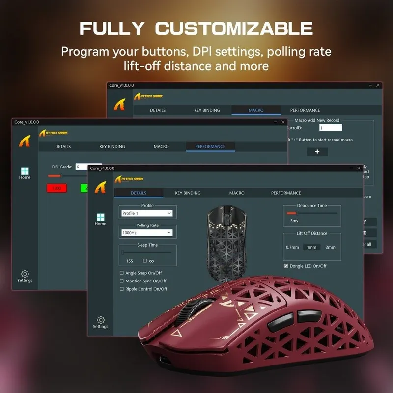 [Мишка] ATTACK SHARK R5 ULTRA Carbon Fiber Wireless 8K PAW3950M — фото 3