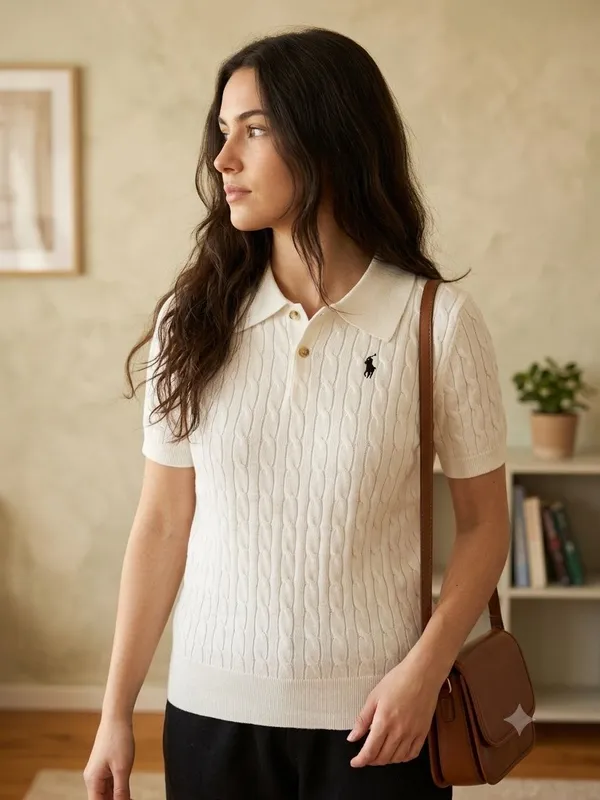 Белое женское поло Ralph Lauren Белое женское поло Ralph Lauren
