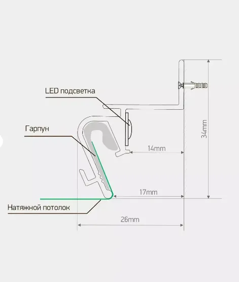Теневой профиль для натяжного потолка — фото 1