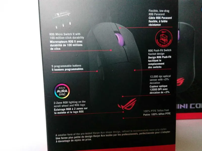 мышка ASUS ROG Harpe Mini Core Wired Gaming 5 мышка ASUS ROG Harpe Mini Core Wired Gaming 5
