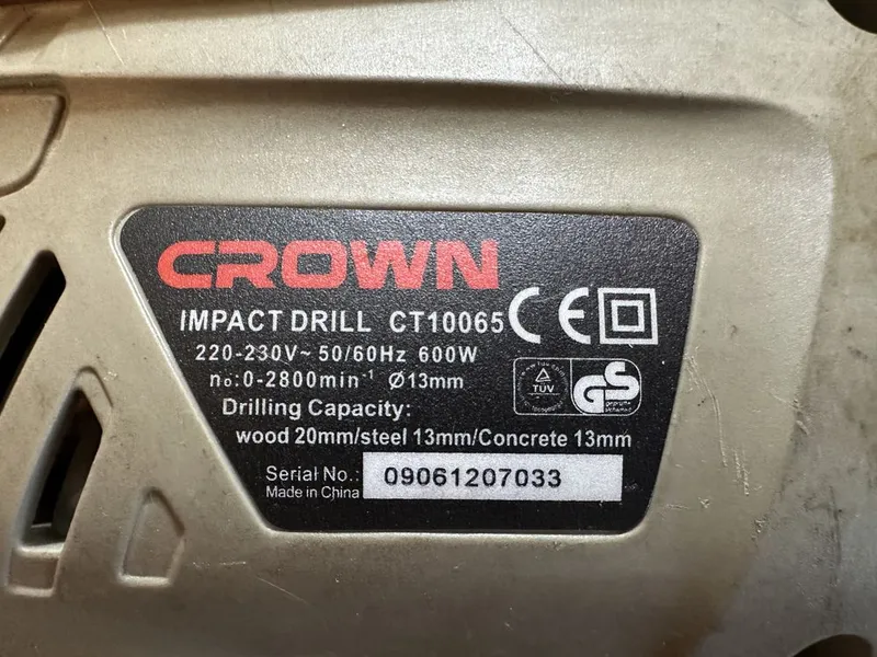 Продам свою фирменную дрель CROWN , состояние: отличное. — фото 3 Продам свою фирменную дрель CROWN , состояние: отличное. — фото 3