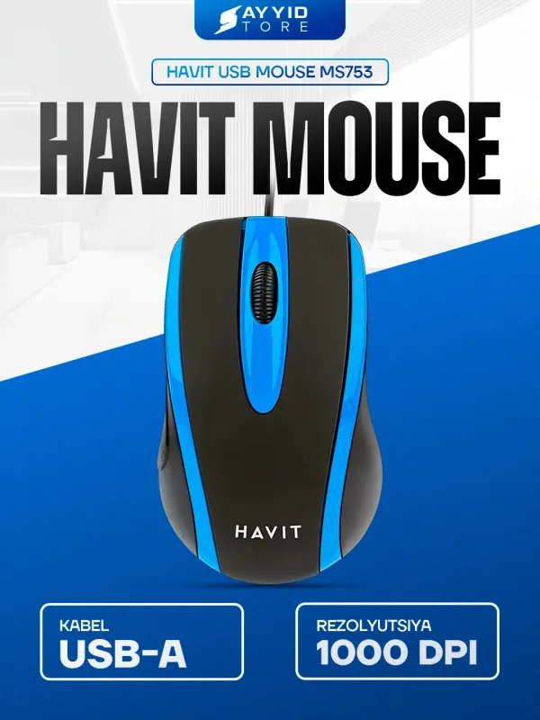 Havit PC series-USB Mouse Black+Red sichqonchasi 4 Havit PC series-USB Mouse Black+Red sichqonchasi 4
