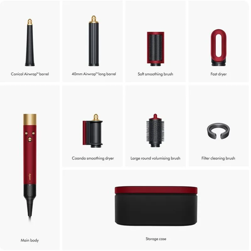 Фен-стайлер Dyson Airwrap Red Velvet с Bluetooth 3 Фен-стайлер Dyson Airwrap Red Velvet с Bluetooth 3