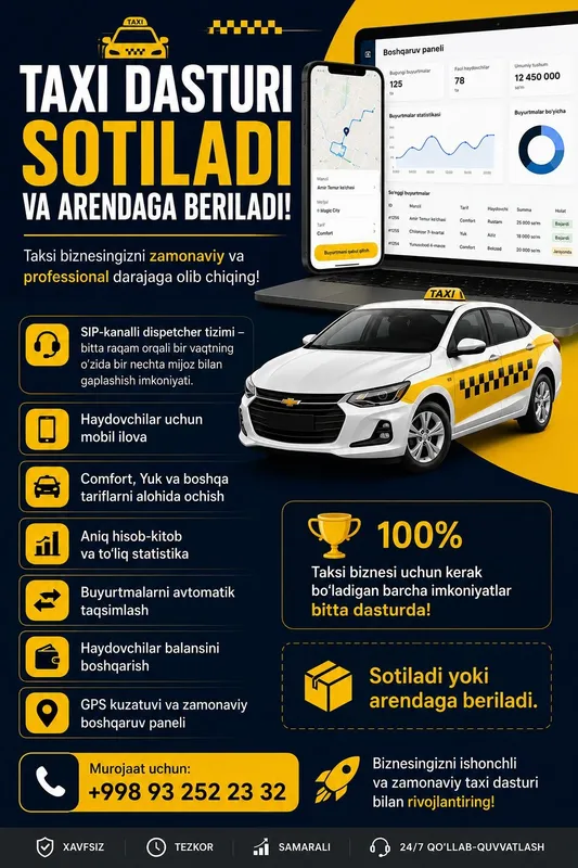 Taxi programma sotiladi va arendaga berila