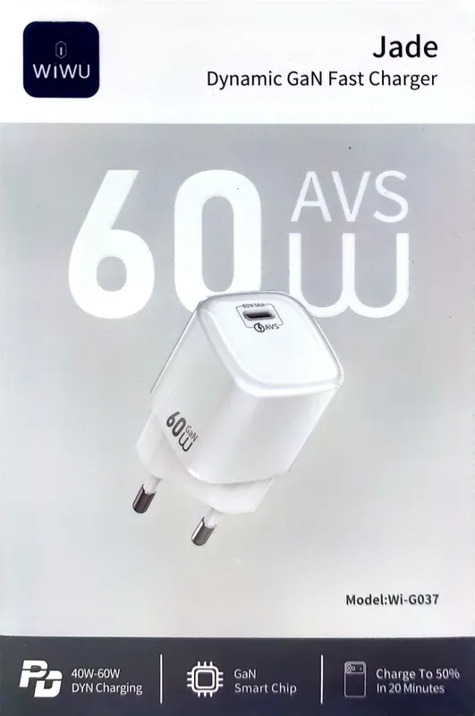 WiWU 60W GaN Fast Charger Wi-G037 USB Zaryadlovchi 1