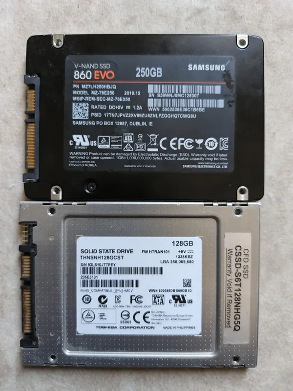 SSD диски SATA 2.5 Samsung 250GB и Toshiba 128GB 1