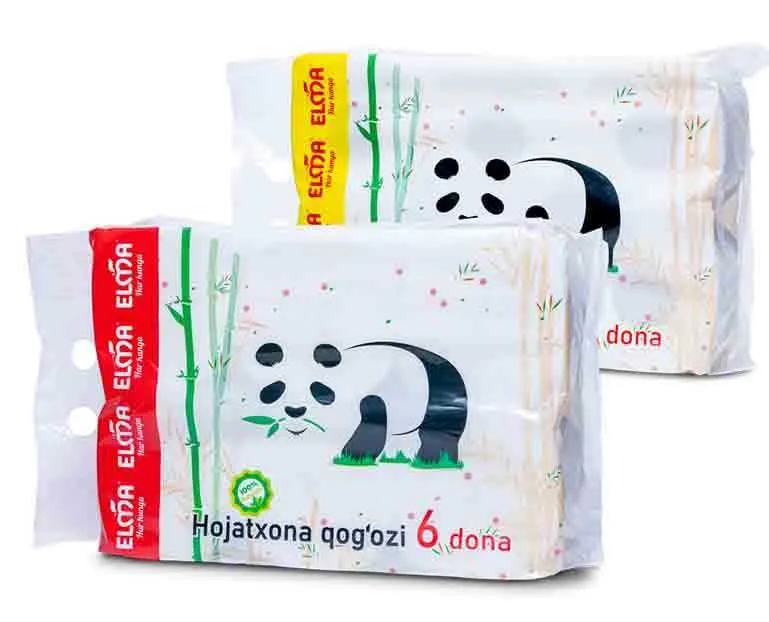 Туалетная бумага Elma Panda Asian Pack 2х слойная 6 шт, Без втулки — фото 4