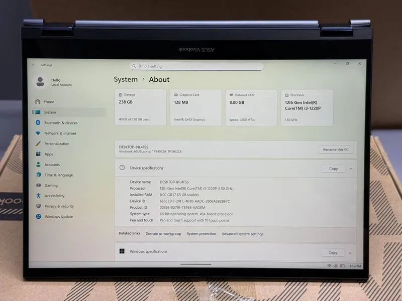 Asus Vivobook x360 sensorligi — фото 3