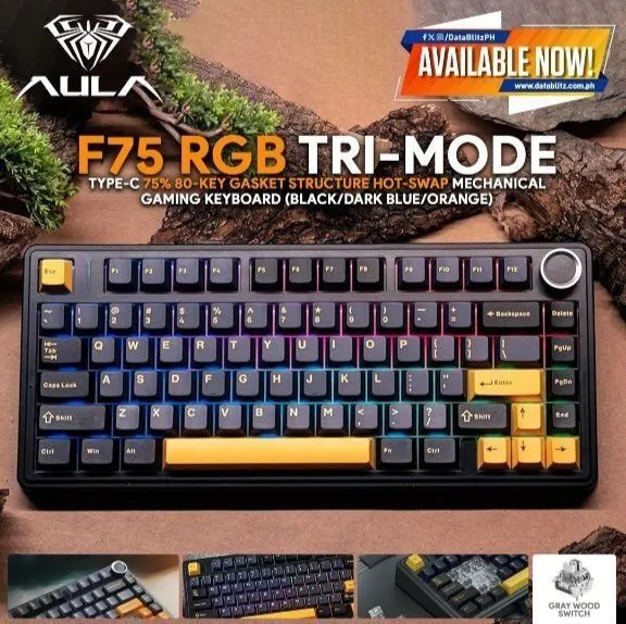 Aula f75 rgb white Беспроводная Механическая Клавиатура — фото 1