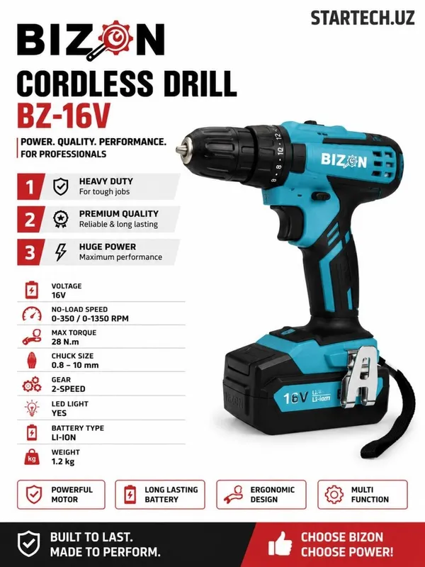 BIZON BZ-16V drell 1 BIZON BZ-16V drell 1