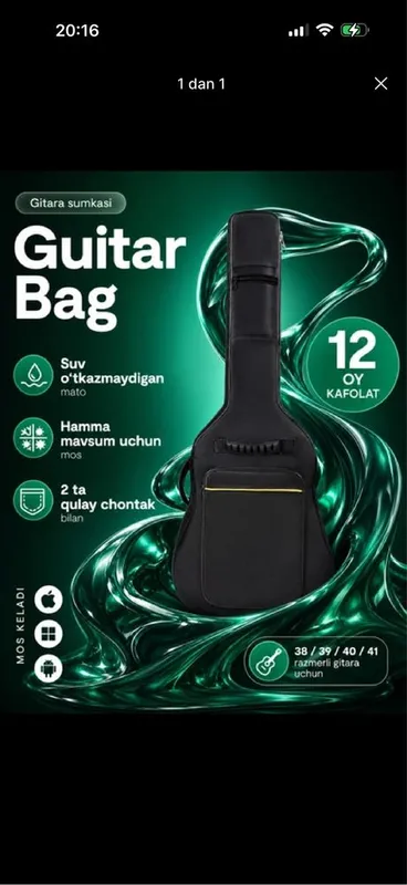 39/39/40/41 razmerga gitara chexol