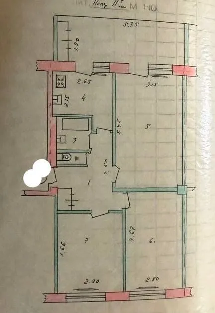 Ta’mirsiz g‘ishtli uyda keng 3 xonali kvartira sotiladi 4