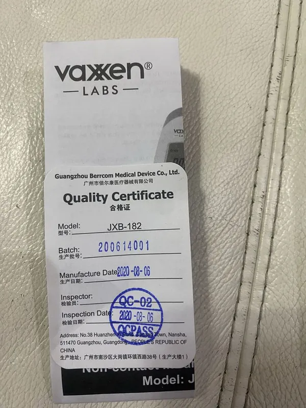 Бесконтактный инфракрасный термометр Vaxxen Labs (Berrcom) JXB-182 — фото 4