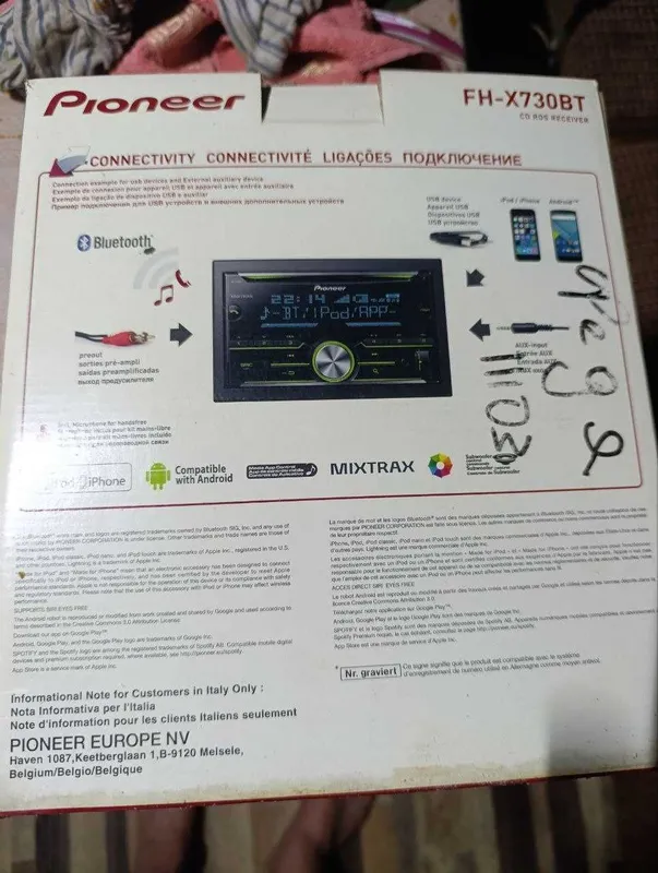 Магнитола PIONEER мод. FH-X730 BT. новая в упаковке 180 у.е.