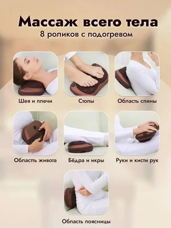 Электронная массажная подушка для шеи и плеч 4 Электронная массажная подушка для шеи и плеч 4