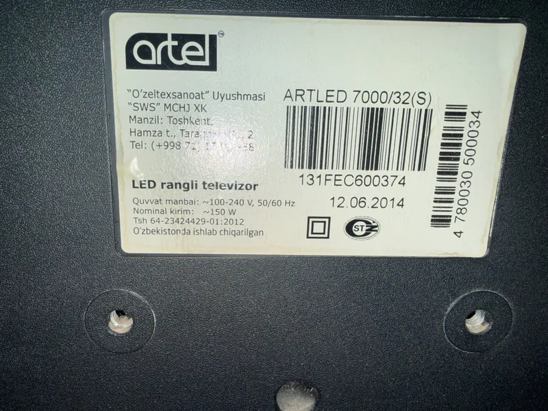 2 ta Artel 7000 32 dyuymli televizor sotaman. 1