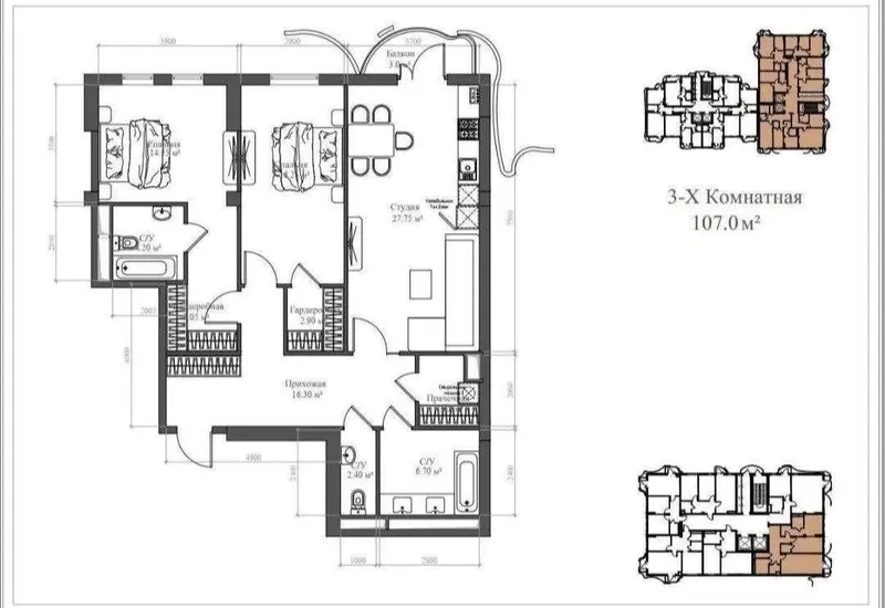 "СРОЧНАЯ ЦЕНА‼️ Арзон Skyline Towers Коробка 104,68м2 ул Нукусская‼️ — фото 1