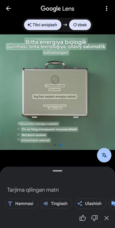 YUSHENGYUAN, SOGʻLIQNI  SAQLASH ENERGIYA ASBOBI 7