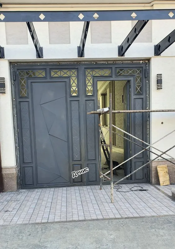 Ворота хай тек решетки навес дверь козырек мангал барбекю беседка — фото 1