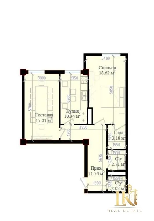 3-комнатная квартира в ЖК Mavera Town 1 3-комнатная квартира в ЖК Mavera Town 1