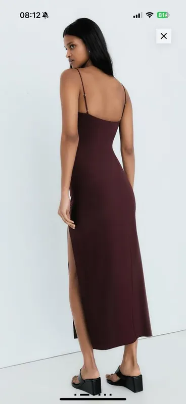 Платье коричневое bershka — фото 1