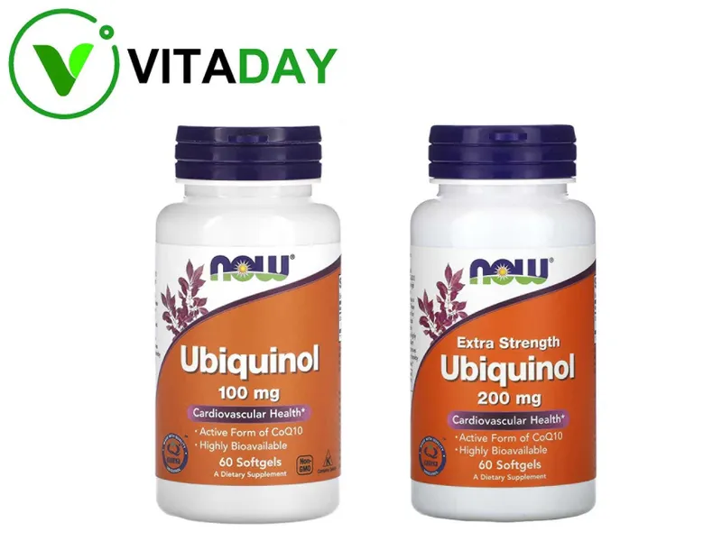 NOW Foods Ubiquinol убихинол, 100 мг и 200 мг, 60 капсул