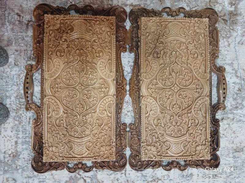 Фрегат.сделан из ореха, Шахмат-нарды с фигурами+фишки(плекс)+чехол. — фото 6