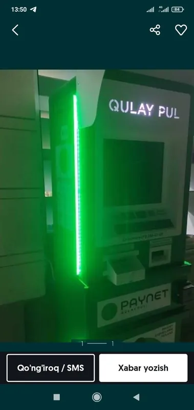 Paynet bankomat sotiladi ishlashi zur pul zaril