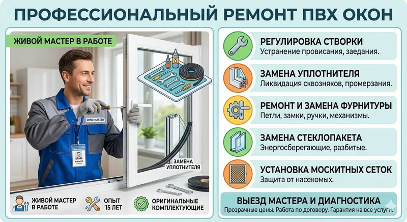 Ремонт окон, Регулировка переделка. Монтаж Замена резины Akfa remont