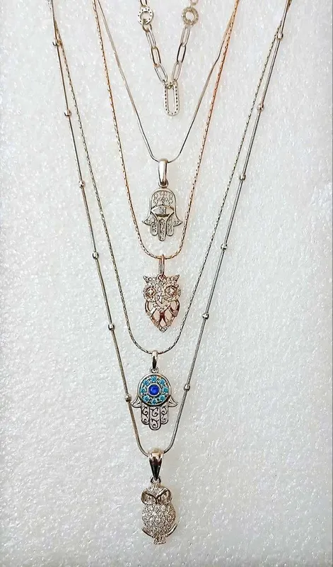 Серебро Кулон Хамса + Цепочка — фото 1