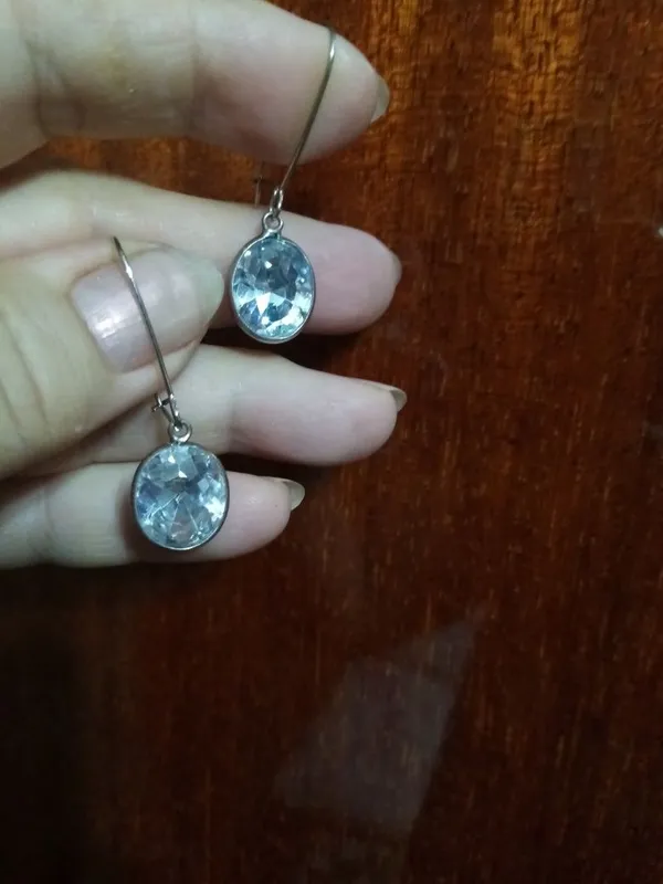 Серьги с горным хрусталем в серебре 6