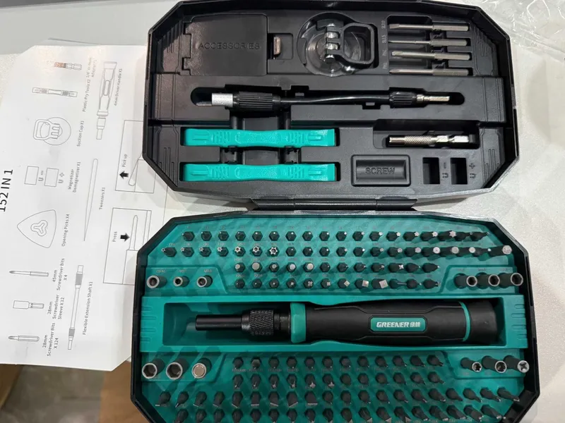 GREENER Tools 152 в 1 универсальный набор отверток и бит — фото 6