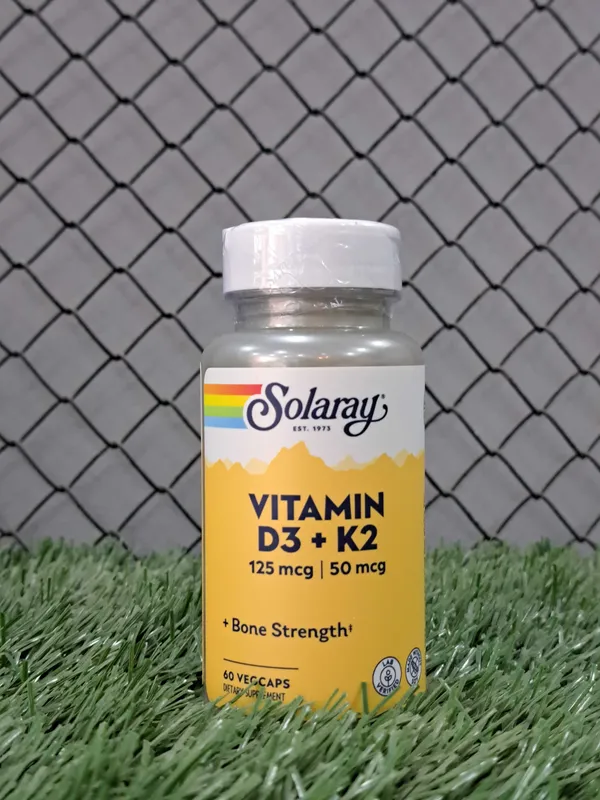 Solaray Vitamin D3+K2 125mcg 50 mcg 60 Veg Caps Solaray Vitamin D3+K2 125mcg 50 mcg 60 Veg Caps