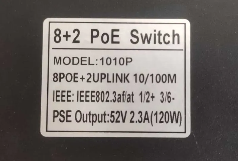 8+2 PoE Switch+2 UPLINK 10/100 — фото 1