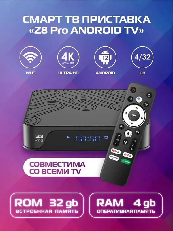 ТВ бокс RT-X3 2026 на Android 14 4/32 Realtek RTD1325TPV 4K UHD — фото 1