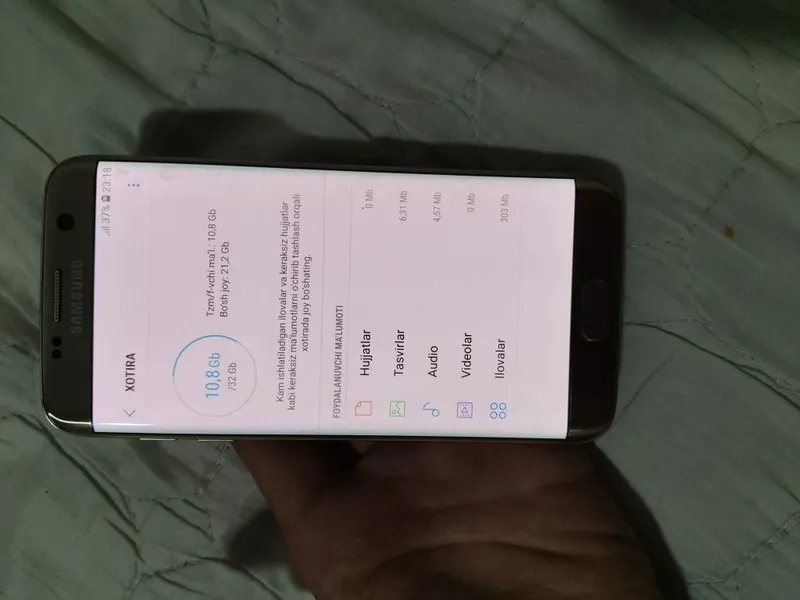 Samsung S7 edge 1ta sim xotrasi 32gb xamma joyi radnoy — фото 1