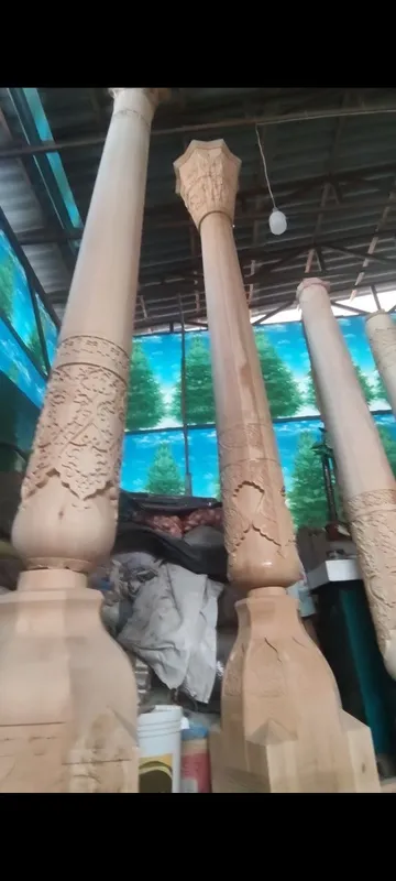 Milliy ustunlar tayyorlash hizmati yogʻoch ustunlar naqshli ustunlar 2