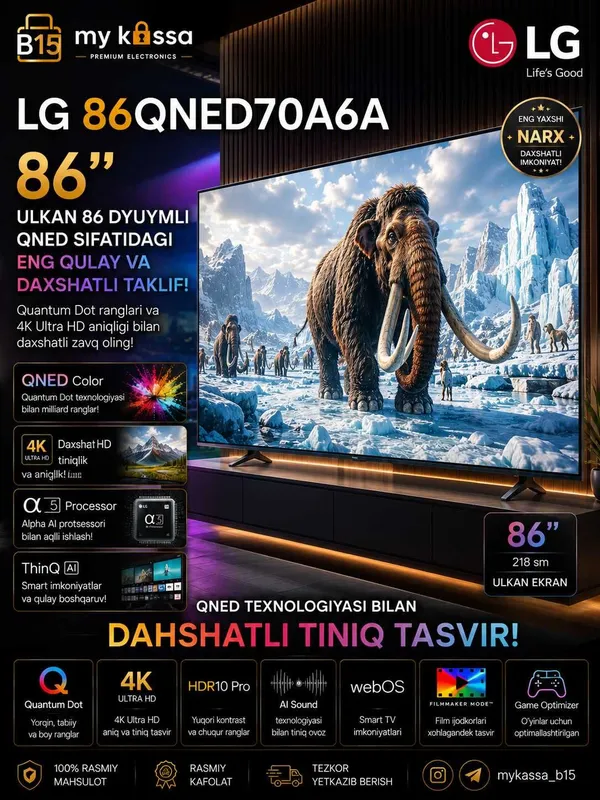 LG 86QNED70A6A / Dastavka / New