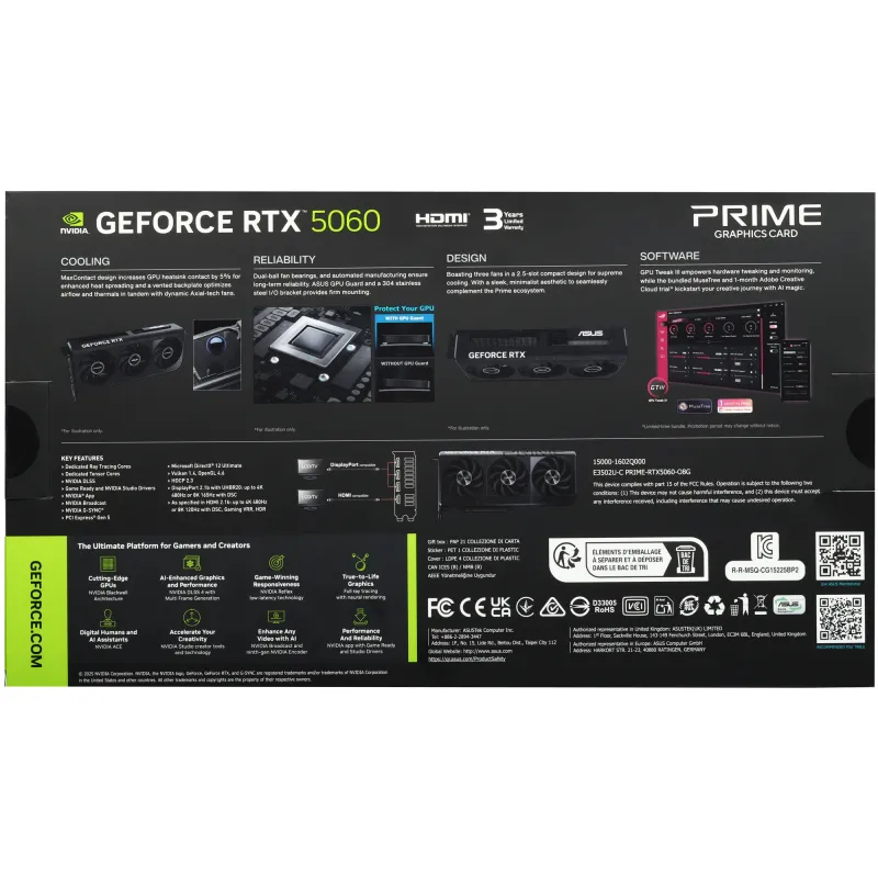 Видеокарта ASUS GeForce RTX 5060 PRIME OC 8GB 3 Видеокарта ASUS GeForce RTX 5060 PRIME OC 8GB 3