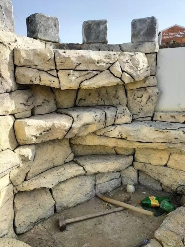 Арт бетон,камни,скалы,водопад,текстура,роспись,ганчь художник 5