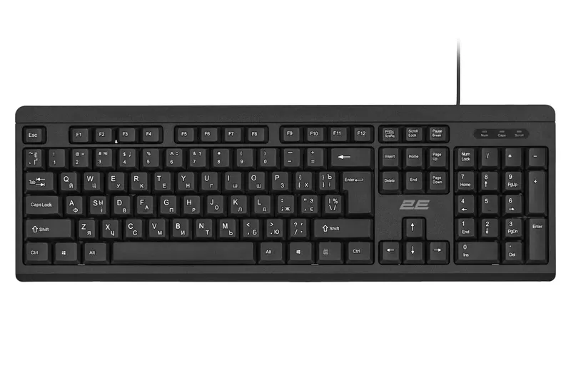 2E KS108 membranali klaviatura, USB-A, qora 2 2E KS108 membranali klaviatura, USB-A, qora 2