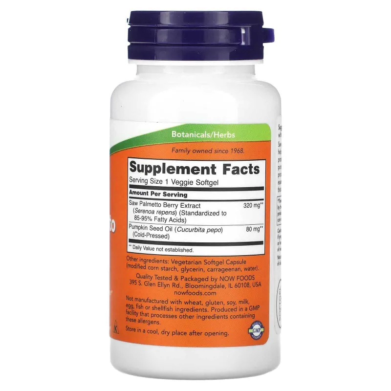 NOW Foods, Экстракт серенои, 320 мг, 90 капсул 2 NOW Foods, Экстракт серенои, 320 мг, 90 капсул 2