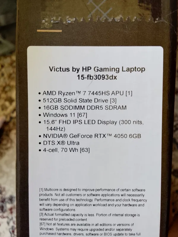 Gaming Laptop HP Victus DDR5 16gb RTX4050 Ryzen 7 — фото 2
