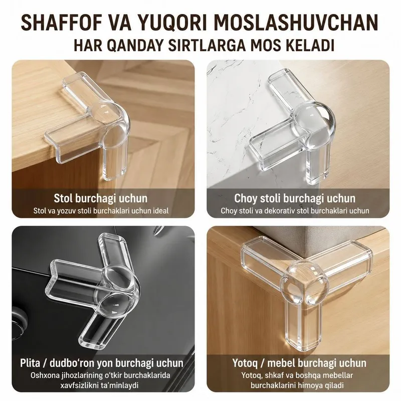 Mebel burchaklari uchun himoya qoplamalari 5 Mebel burchaklari uchun himoya qoplamalari 5